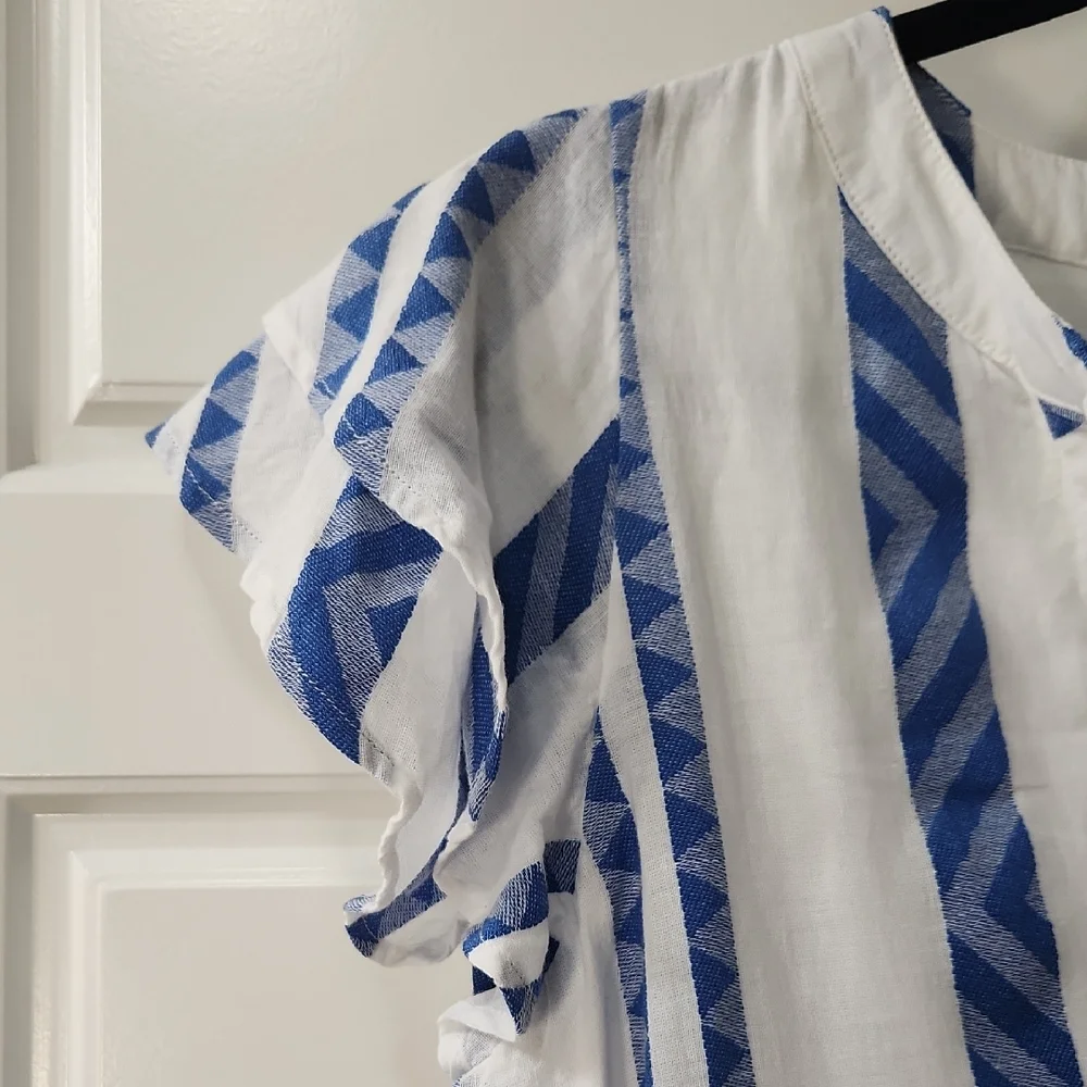 Vineyard Vines Blue and White Striped Jaquard Tunic -Small - Picture 6 of 11